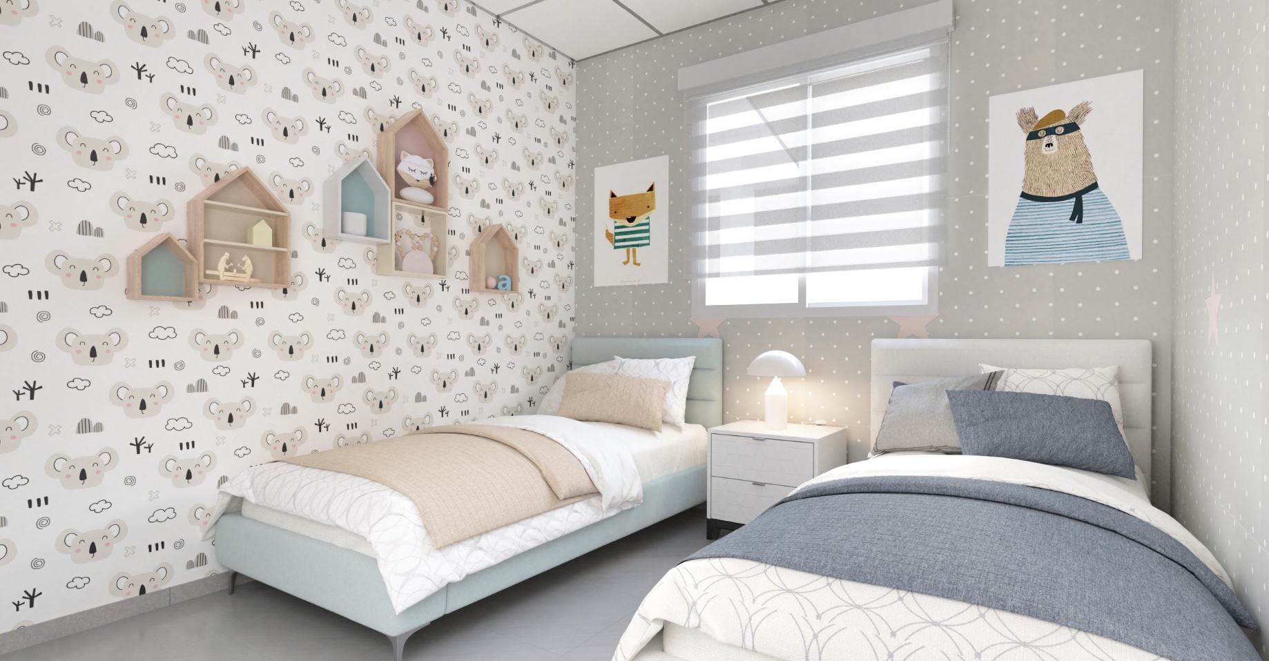 Recámara auxiliar de la casa modelo de Valverde Residencial