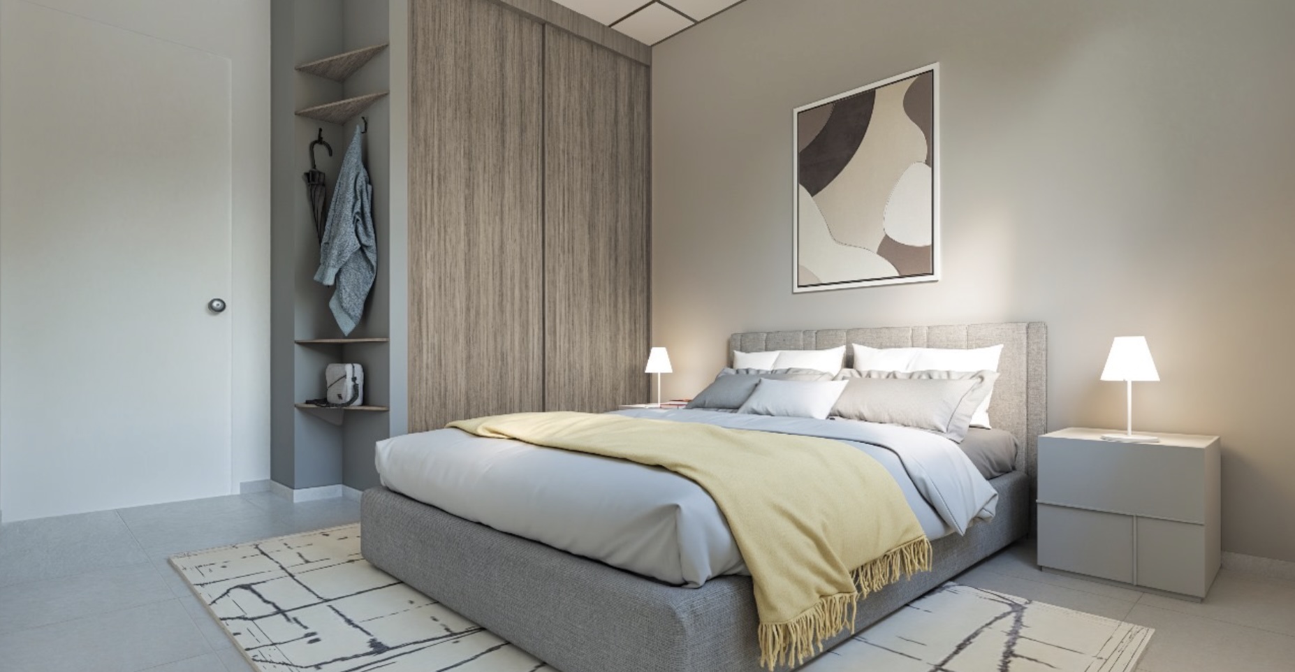 Recámara principal de la casa modelo de Valverde Residencial
